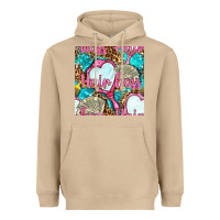 Mushroom hair boss and hand mirror with money and leopard seamless pattern bbs Heavyweight Hoodie - BundleAndBundleShop
