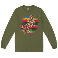Army Green serape leopard patch Long Sleeve Tee - AdoDesignShop