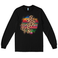 Black serape leopard patch Long Sleeve Tee - AdoDesignShop