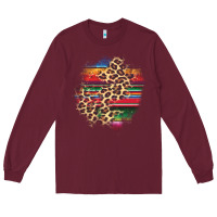 Burgundy serape leopard patch Long Sleeve Tee - AdoDesignShop