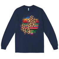 Navy serape leopard patch Long Sleeve Tee - AdoDesignShop