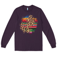 Plum serape leopard patch Long Sleeve Tee - AdoDesignShop