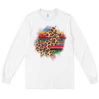 White serape leopard patch Long Sleeve Tee - AdoDesignShop