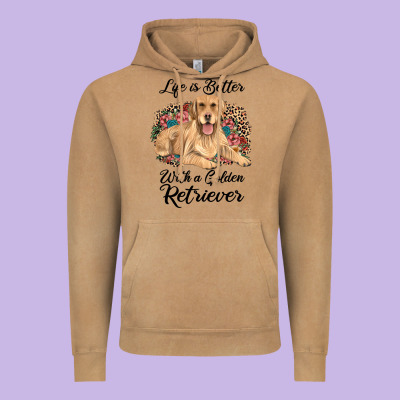 Life Is Better With A Golden Retriever Vintage Hoodie Designed By Jahusdesignshop
