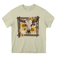 Mossy western bull skull Heavy Core Tee - MaliasSmallBusiness