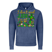 Vintage Denim i dont need luck ive got jesus st. patricks day Vintage Hoodie - Neo Western