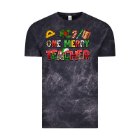 Cloud Black one merry teacher Vintage Tee - AdoDesignShop