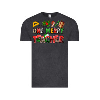 Vintage Black one merry teacher Vintage Tee - AdoDesignShop
