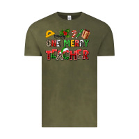 Vintage Olive one merry teacher Vintage Tee - AdoDesignShop