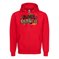 Red black owned Zipper Hoodie - MaliasSmallBusiness