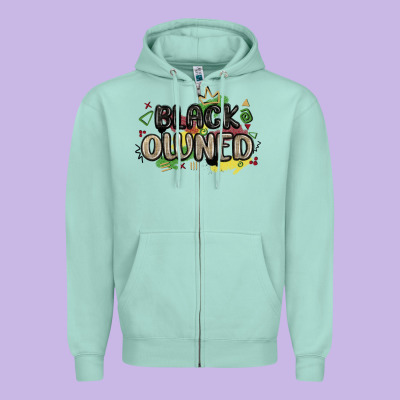 Black Owned Zipper Hoodie Designed By Maliassmallbusiness