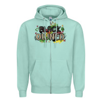 Seafoam black owned Zipper Hoodie - MaliasSmallBusiness