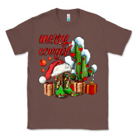 Chestnut merry cowgirl  boots and cactus with gifts Classic Tee - AdoDesignShop