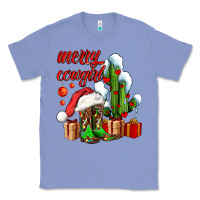 Colony Blue merry cowgirl  boots and cactus with gifts Classic Tee - AdoDesignShop