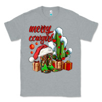 Heather Grey merry cowgirl  boots and cactus with gifts Classic Tee - AdoDesignShop