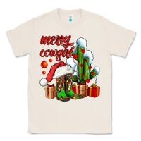 Natural merry cowgirl  boots and cactus with gifts Classic Tee - AdoDesignShop