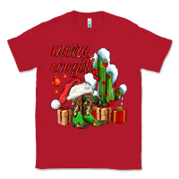 Red merry cowgirl  boots and cactus with gifts Classic Tee - AdoDesignShop