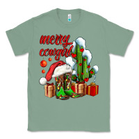 Sage merry cowgirl  boots and cactus with gifts Classic Tee - AdoDesignShop