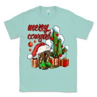 Seafoam merry cowgirl  boots and cactus with gifts Classic Tee - AdoDesignShop