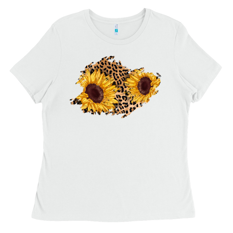 Sunflower Leopard Patch Ladies Tee by AdoDesignShop | Teevron