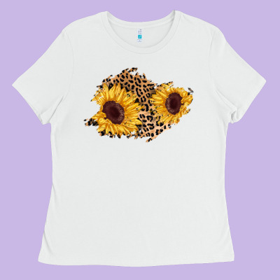 Sunflower Leopard Patch Ladies Tee Designed By Adodesignshop