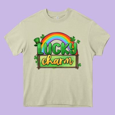 Lucky Charm Heavy Core Tee Designed By Maliassmallbusiness