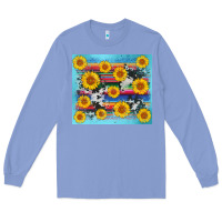 Colony Blue serape cowhide sunflower Long Sleeve Tee - AdoDesignShop