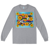 Heather Grey serape cowhide sunflower Long Sleeve Tee - AdoDesignShop