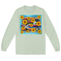 Matcha serape cowhide sunflower Long Sleeve Tee - AdoDesignShop