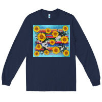 Navy serape cowhide sunflower Long Sleeve Tee - AdoDesignShop