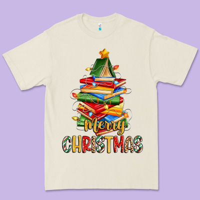 Book Christmas Tree Merry Christmas Premium Tee Designed By Zillion Design Studio