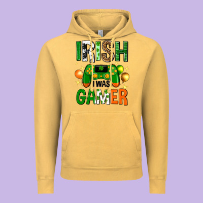 Irish I Was Gamer St. Patricks Day Vintage Hoodie Designed By Neo Western