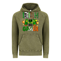 Vintage Olive irish i was gamer st. patricks day Vintage Hoodie - Neo Western