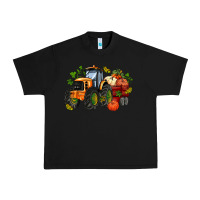 Black fall tractor with pumpkin Urban Heavy Tee - AdoDesignShop