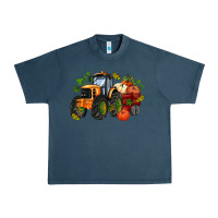 Midnight Navy fall tractor with pumpkin Urban Heavy Tee - AdoDesignShop