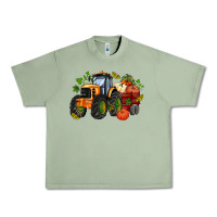 Oil Green fall tractor with pumpkin Urban Heavy Tee - AdoDesignShop
