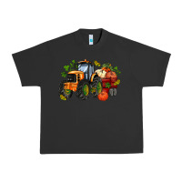 Pigment Black fall tractor with pumpkin Urban Heavy Tee - AdoDesignShop