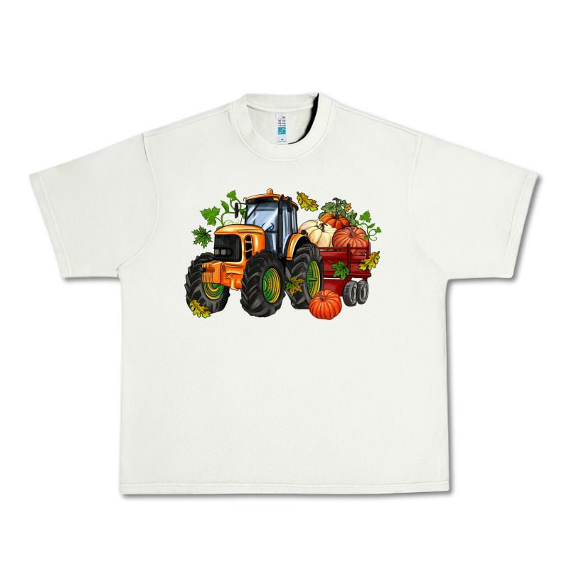 Fall Tractor With Pumpkin Urban Heavy Tee by AdoDesignShop | Teevron