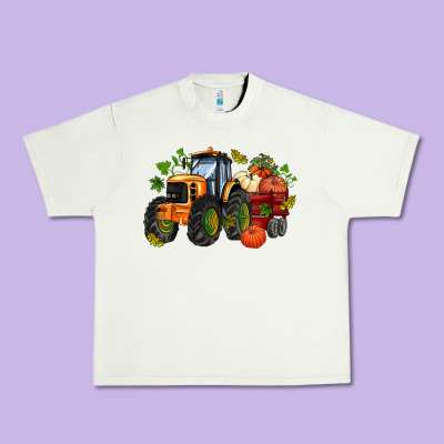 Fall Tractor With Pumpkin Urban Heavy Tee Designed By Adodesignshop