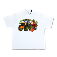 White fall tractor with pumpkin Urban Heavy Tee - AdoDesignShop