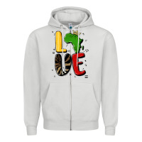Dove Grey africa love Zipper Hoodie - MaliasSmallBusiness