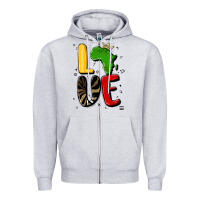 Heather Grey africa love Zipper Hoodie - MaliasSmallBusiness