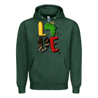 Sports Green africa love Zipper Hoodie - MaliasSmallBusiness