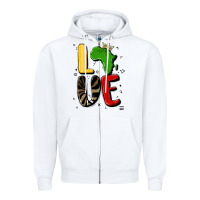 White africa love Zipper Hoodie - MaliasSmallBusiness
