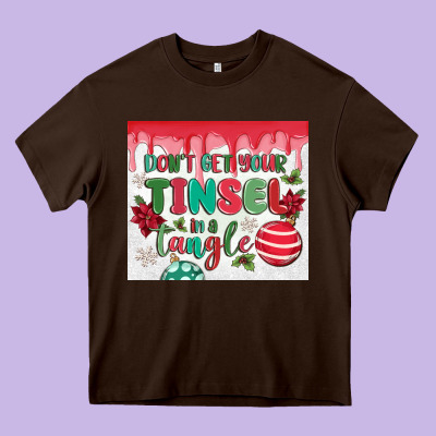 Don't Get Your Tinsel In A Tangle Heavy Core Tee Designed By Maliassmallbusiness