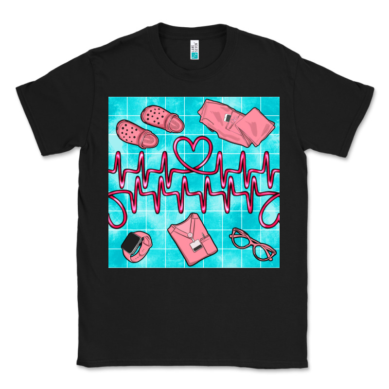 Nurse Heart Beat Seamless Pattern Classic Tee by BundleAndBundleShop | Teevron