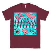 Burgundy nurse heart beat seamless pattern Classic Tee - BundleAndBundleShop