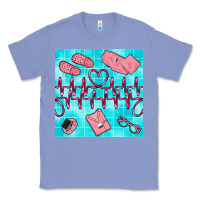 Colony Blue nurse heart beat seamless pattern Classic Tee - BundleAndBundleShop