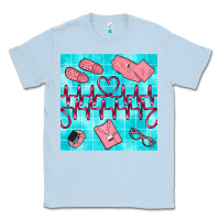 Dusty Blue nurse heart beat seamless pattern Classic Tee - BundleAndBundleShop