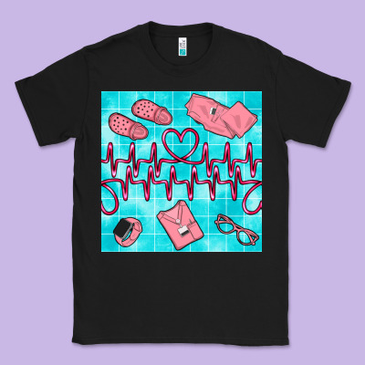 Nurse Heart Beat Seamless Pattern Classic Tee Designed By Bundleandbundleshop